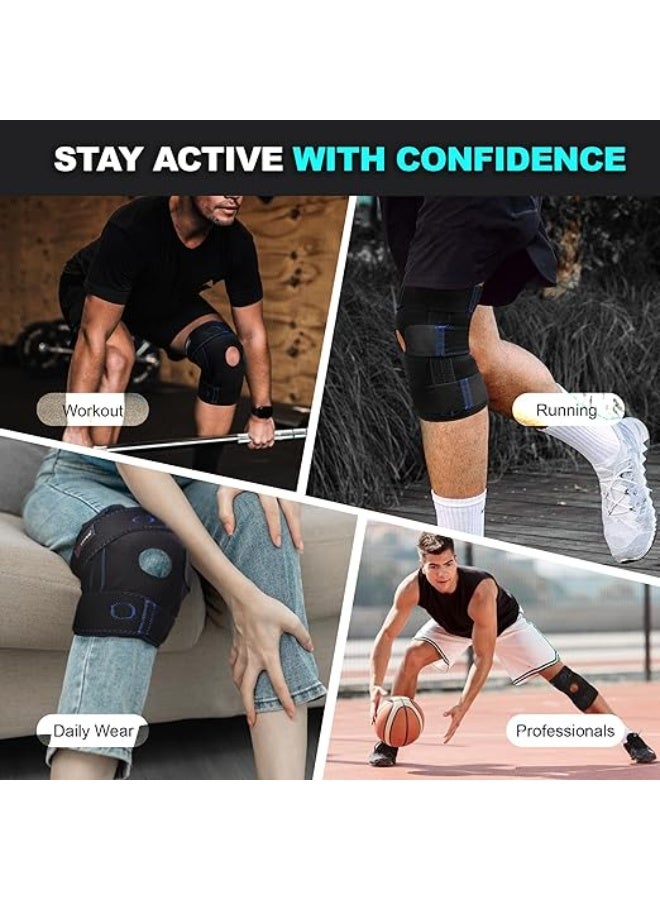 Skin-Friendly Professional Knee Brace with Patella Silicone Pad & Removable Side Stabilizers - Breathable Compression Support for Men & Women - Image 2