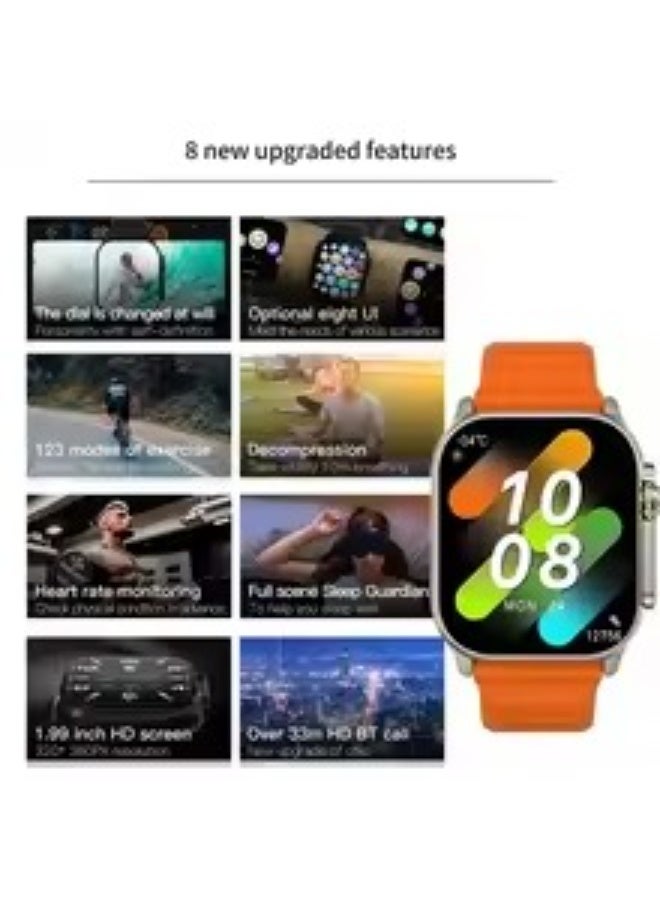 سناجل ساعة ذكية بشاشة 2.09 بوصة عالية الدقة، تدعم المكالمات عبر البلوتوث، مراقبة نبضات القلب، تتبع اللياقة، وتصميم مقاوم للماء IP67 - Image 2