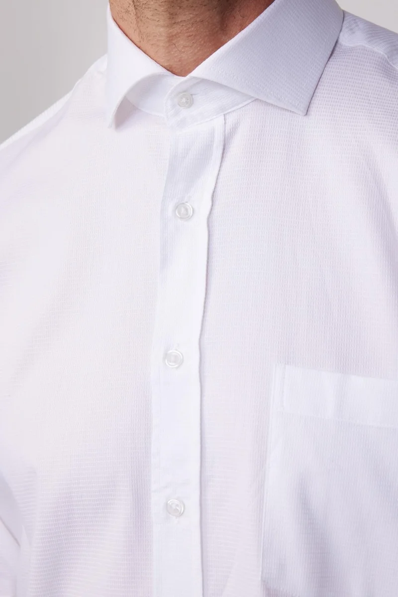 Tudors Classic Fit 100% Cotton Dobby Premium White Men's Shirt