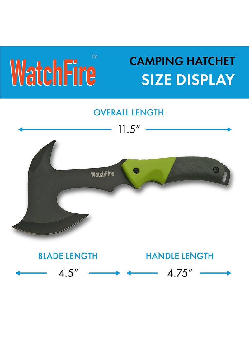 soikoi WatchFire 11.5" Coated Stainless Steel Spiked Back Camping Axe  - Image 3