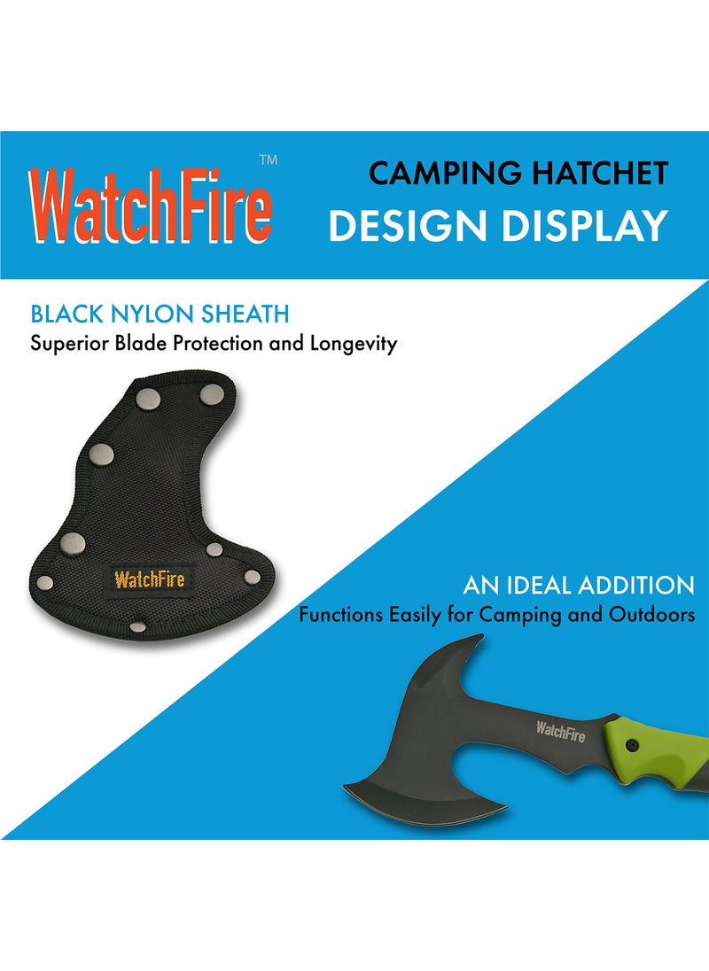 soikoi WatchFire 11.5" Coated Stainless Steel Spiked Back Camping Axe  - Image 4