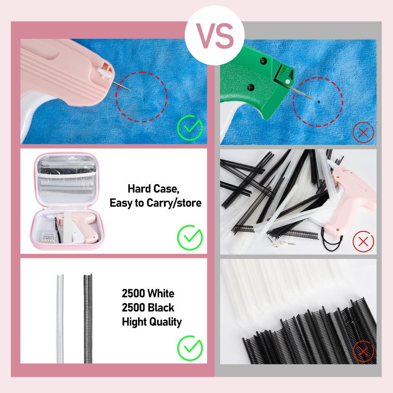Yewltvep Stitch Gun For Clothes  Quick Clothing Fixer Handheld Stitch Tag Gun For Clothing Mini Stitch Quilting Hemming Sewing Kit Sticky Gun For Clothes With 6 Needles 2500 White & 2500 Black Fasteners - Image 4