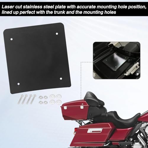 LKV Tour Pack Plate Reinforcement for Harley Touring 2014+, Inner Mounting Base Plate for Chopped Razor King Tour Pak, Perfect Fit Hole Alignment, No Drill Install, 2MM Stainless Steel - Image 3