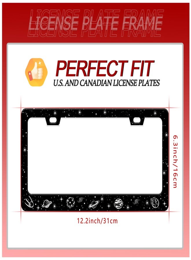 UNINDREM Galaxy Planet License Plate Frame Universe Star Stainless Steel License Plate Frame Rust-Proof Auto Parts Decoration with Screws License Plate Holder for Men Women Youth 12x6 Inch Gift - Image 2