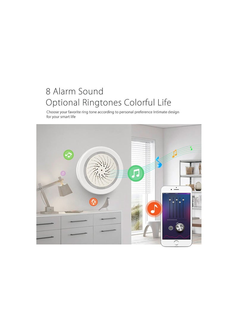 Captaintech - Smart Wi-Fi Siren Alarm, Wireless Alarm, Burglar Alarm with Sound and Light, 100dB Sounder, Tuya App Control, No Hub Required, for House, Apartment, Compatible with Alexa, Google Assistant(1 Pack) - Image 1