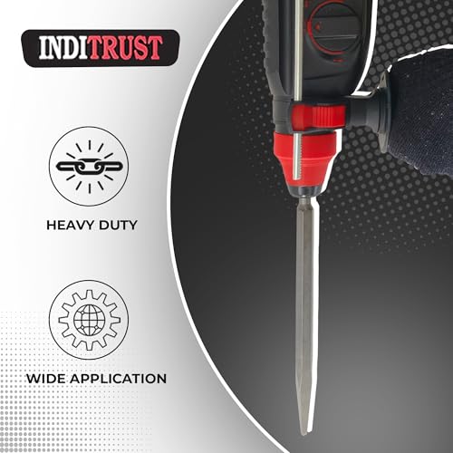 Inditrust Hammer Drilling Set of 2 Chisel Bits Set 14 x 250MM Flat & Pointed | 14mm Demolition Rotary Hammer Bits (14 x 250 mm) - Image 4