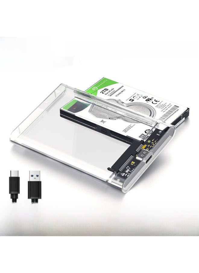 Transparent Hard Disk Box USB3.1Type-C 2.5 Inch Notebook Mechanical Solid State Hard Disk External Mobile Hard Disk Box-Color:TypeC3.1 Transparent Box  - Image 3