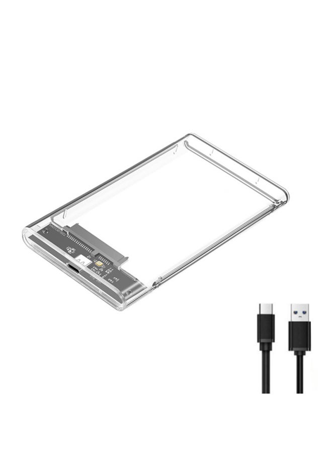 Transparent Hard Disk Box USB3.1Type-C 2.5 Inch Notebook Mechanical Solid State Hard Disk External Mobile Hard Disk Box-Color:TypeC3.1 Transparent Box  - Image 1