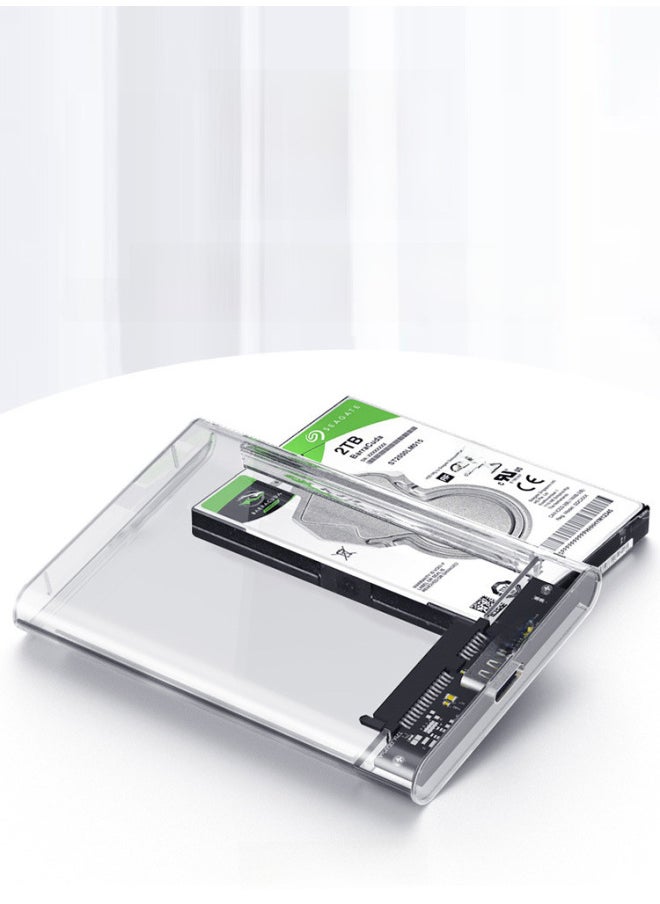 Transparent Hard Disk Box USB3.1Type-C 2.5 Inch Notebook Mechanical Solid State Hard Disk External Mobile Hard Disk Box-Color:TypeC3.1 Transparent Box  - Image 4