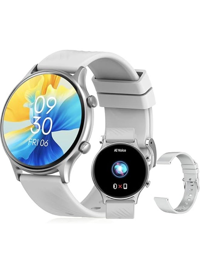 PEJE ZW04 Smart Watch,1.39" HD Display,Muslim Prayer Alerts, SpO2/Heart Rate/Sleep Monitor,120+ Sports Modes, IP68 Waterproof,Bluetooth Calling + Extra Strap - Compatible with iOS & Android (Silver) - Image 1