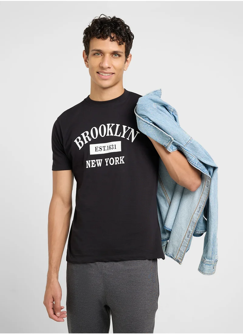 سفنتي فايف بيسيكس Printed T-Shirt