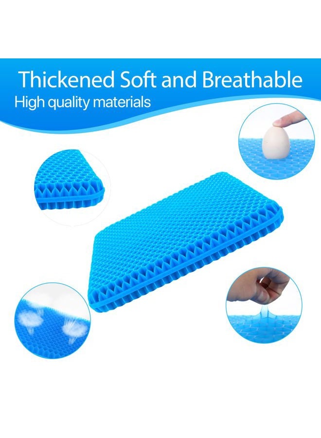 Hvllyan Gel Seat Cushion for Long Sitting (Thick & Extra Large) Cushion for Wheelchair, Comfy, Gel Car Seat Cushion Breathable, Gel Seat Cushion for Office Chair for Hip Pain, Blue, Pack of 1 - Image 3