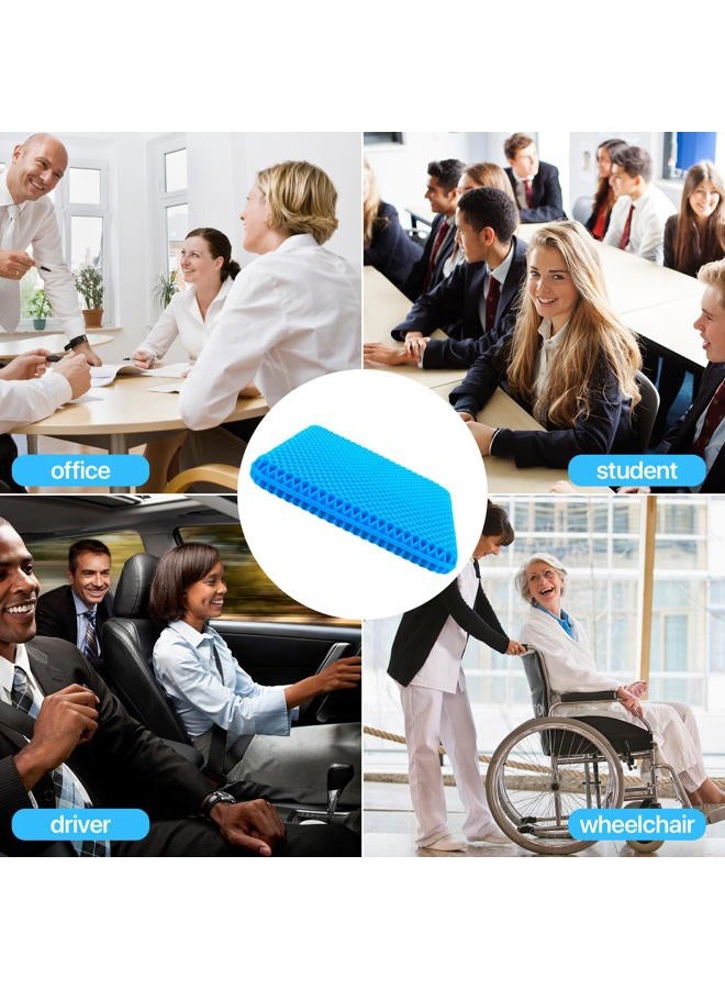 Hvllyan Gel Seat Cushion for Long Sitting (Thick & Extra Large) Cushion for Wheelchair, Comfy, Gel Car Seat Cushion Breathable, Gel Seat Cushion for Office Chair for Hip Pain, Blue, Pack of 1 - Image 4
