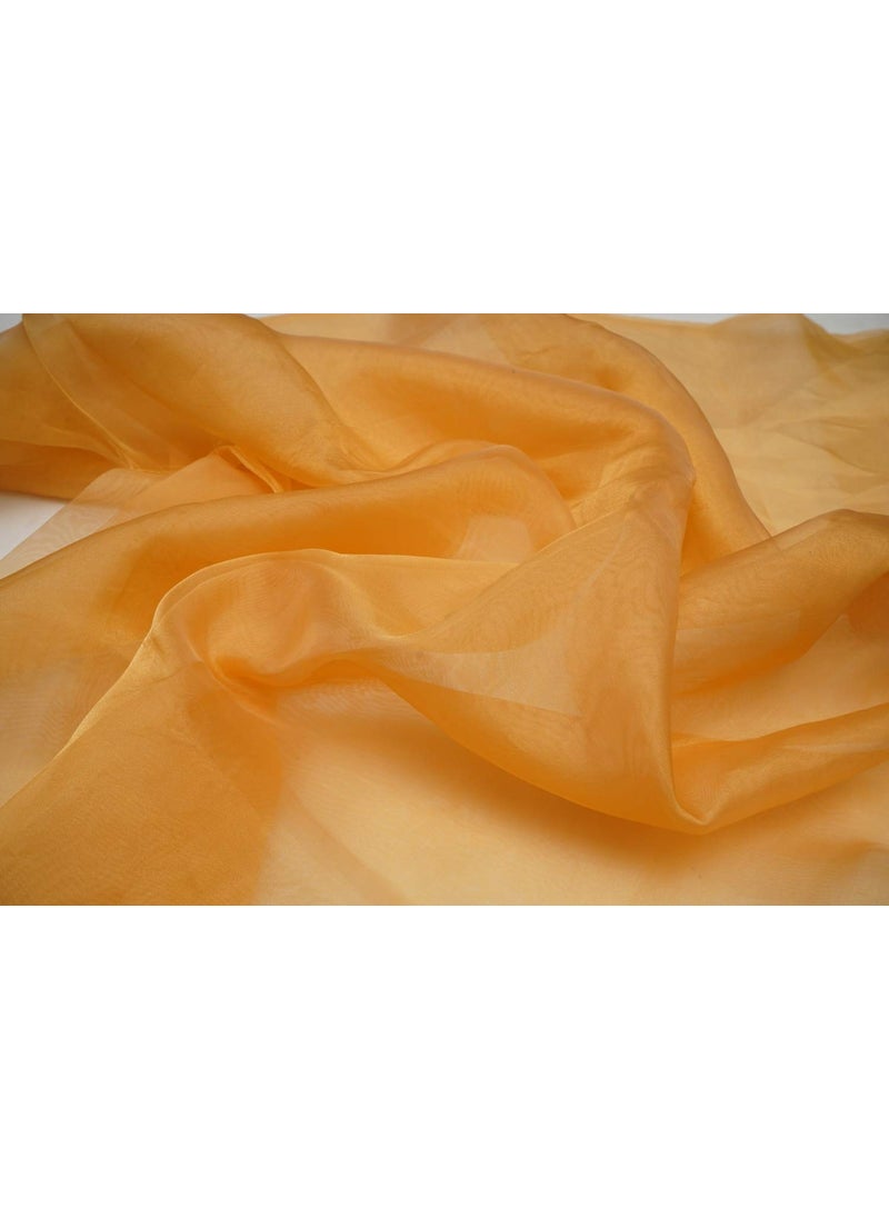 Pehnava Fab studio Pehnava Fab Studio Tissue Organza Fabric for Dress Cloth Material for Use in Fancy Garments Making Frocks GownsDresses and Also Wrapping Party Wedding DecorationsCornsilk4 Meter  - Image 1