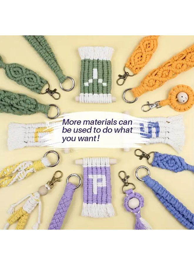Weaving Kit Gift Box 6 Colors Ropes 10 Tutorials DIY Keychains - Image 5