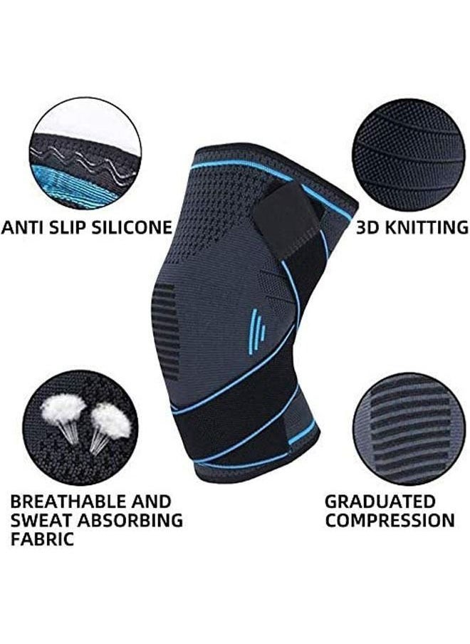 Generic - Knee Brace for Arthritis ACL and Meniscus Tear Adjustable Knee Sleeves for Sports Knee Support for Men and Women XL - Image 1