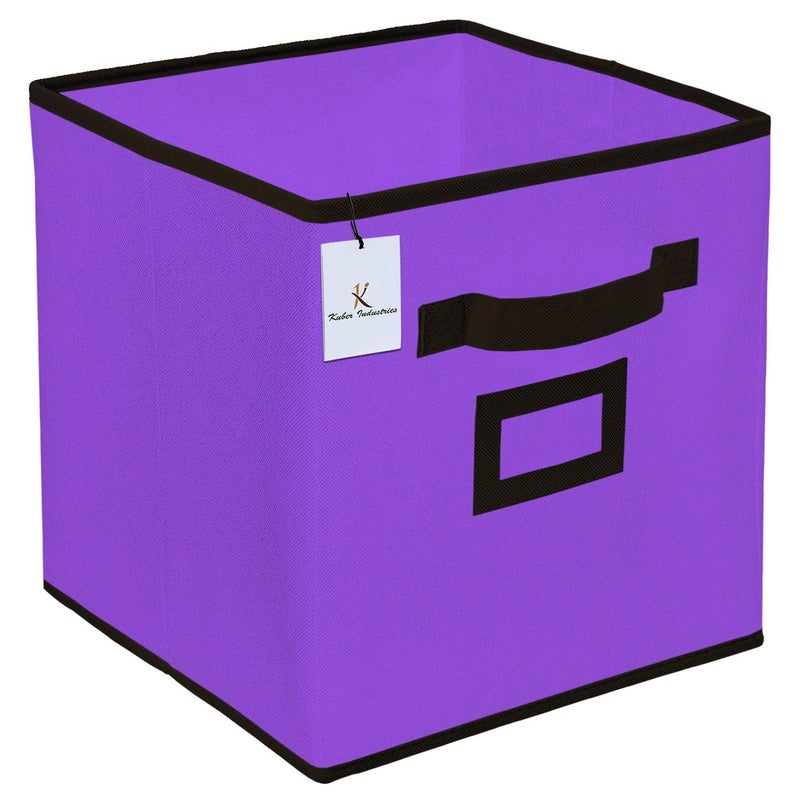 Kuber Industries Kuber Industries Non Woven Small Foldable Storage Organiser Cubes (Purple, 27 cm x 27 cm x 27 cm) - CTKTC035155  - Image 1