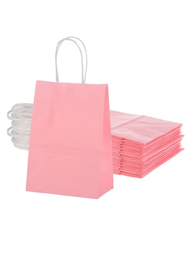 ECVV Gift Bags 12 Pieces Set Eco-Friendly Paper Bags With Handles Bulk Paper Bags Shopping Bags Kraft Bags Retail Bags Party Bags (PINK, 27 * 22 * 11 Cm) - Image 1