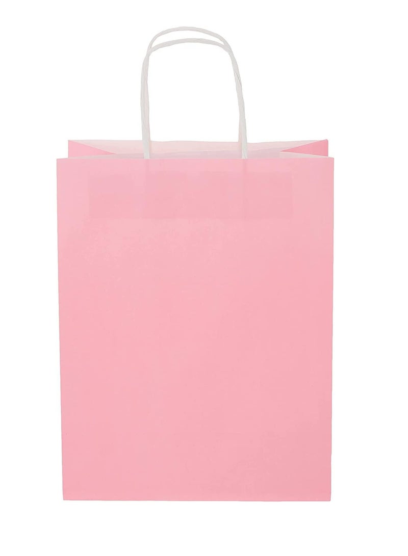 ECVV Gift Bags 12 Pieces Set Eco-Friendly Paper Bags With Handles Bulk Paper Bags Shopping Bags Kraft Bags Retail Bags Party Bags (PINK, 27 * 22 * 11 Cm) - Image 4