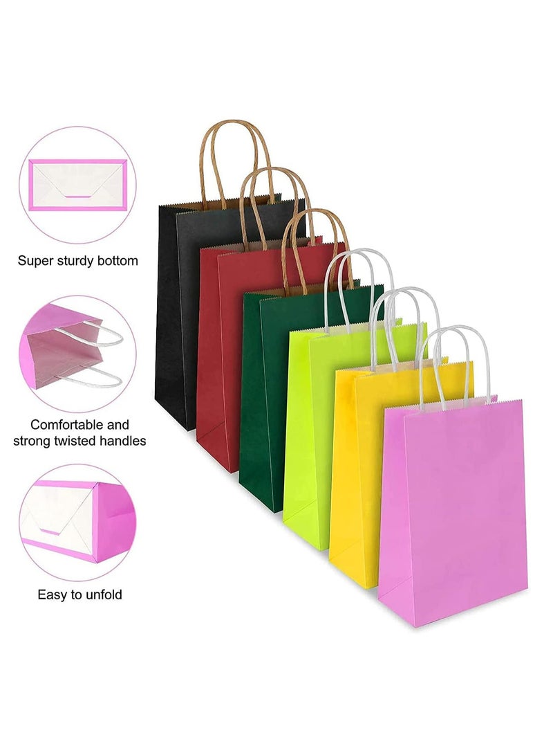 ECVV Gift Bags 12 Pieces Set Eco-Friendly Paper Bags With Handles Bulk Paper Bags Shopping Bags Kraft Bags Retail Bags Party Bags (PINK, 27 * 22 * 11 Cm) - Image 5