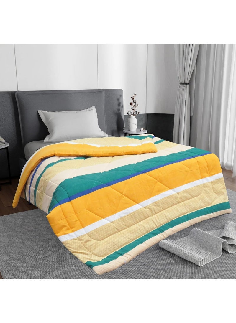 KIHOME KIHOME 300 GSM Reversible AC ComforterBlanketQuiltDuvets for Summer Single Size Bed 160 X 225 cmVacuum PackedYellow Green  - Image 4