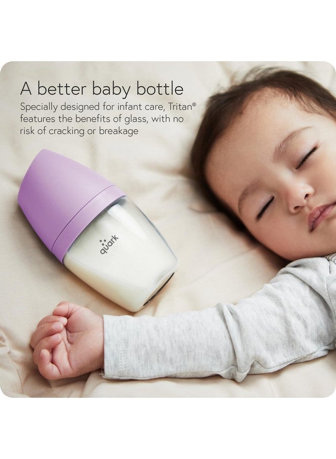 Quark BuubiBottle Hybrid Bottle Feeding Bundle by Quark - Baby Bottle Set with Baby Bottles for Breastfed Babies from Newborn to Toddler - With RealFeel Anti Colic Nipples, Sippy Cup Conversion Kit - Purple - Image 5