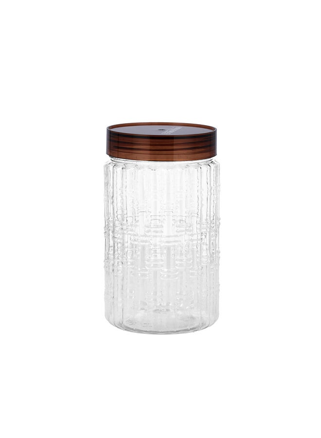 Royalford Christy Canister Clear/Brown 1.5Liters - Image 1