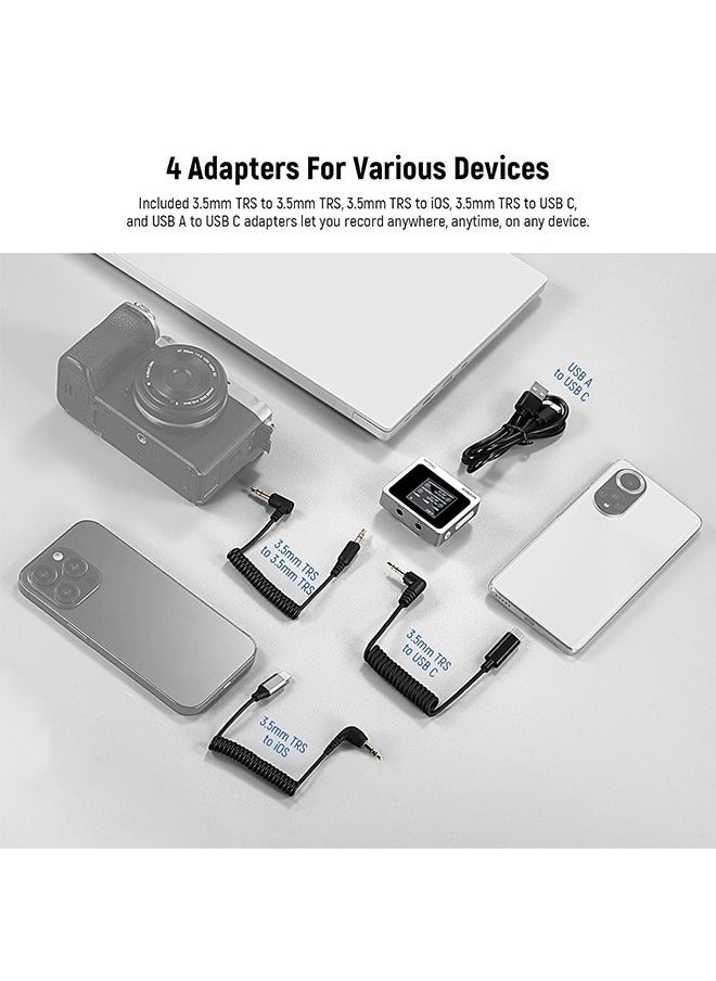 Neewer - NEEWER CM31 Wireless Lavalier Microphone with 8GB Storage 24H Battery 14H Recording Range 820ft 48KHz 24-Bit Noise Cancelling for iP - Image 1