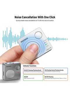 Neewer NEEWER CM31 Wireless Lavalier Microphone with 8GB Storage 24H Battery 14H Recording Range 820ft 48KHz 24-Bit Noise Cancelling for iP  - Image 4