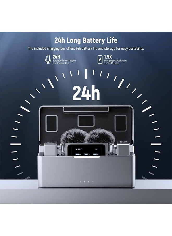 Neewer - NEEWER CM31 Wireless Lavalier Microphone with 8GB Storage 24H Battery 14H Recording Range 820ft 48KHz 24-Bit Noise Cancelling for iP - Image 1