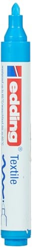 edding 233198 2-3 mm Round Tip Textile Marker - Blue - Image 4