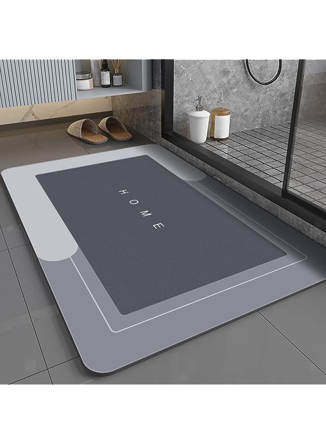 Baytion Diatom Bath Mat,Anti-Slip Bathroom Floor Mats and Quick Dry Bath Rug,Super Absorbent Bathtub Mat with Non-Slip,Thickened,Soft, Easier Clean Carpet, Blue Rectangle (60 x 40 cm, Blue)  - Image 1