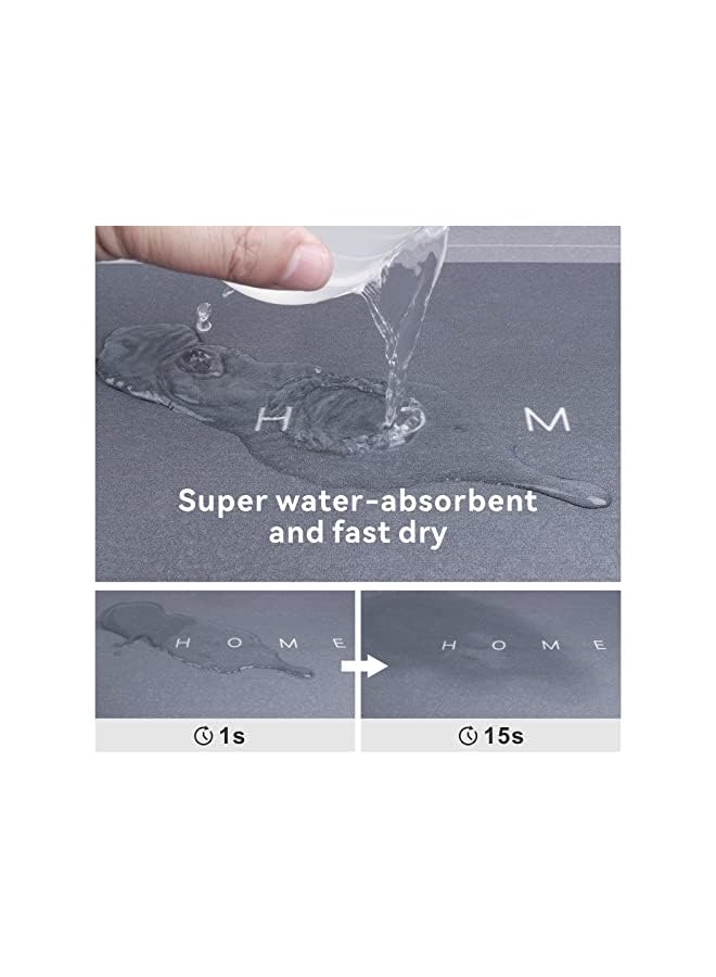 Baytion Diatom Bath Mat,Anti-Slip Bathroom Floor Mats and Quick Dry Bath Rug,Super Absorbent Bathtub Mat with Non-Slip,Thickened,Soft, Easier Clean Carpet, Blue Rectangle (60 x 40 cm, Blue)  - Image 3