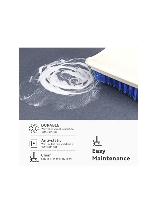 Baytion Diatom Bath Mat,Anti-Slip Bathroom Floor Mats and Quick Dry Bath Rug,Super Absorbent Bathtub Mat with Non-Slip,Thickened,Soft, Easier Clean Carpet, Blue Rectangle (60 x 40 cm, Blue)  - Image 5