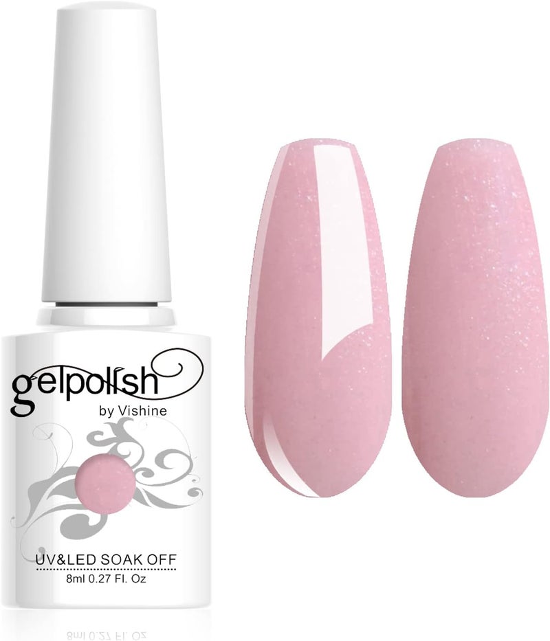 Vishine 8ml Gelpolish Manicure Salon UV LED Soak Off Gel Nail Polish Varnish Color Light Pink 1344