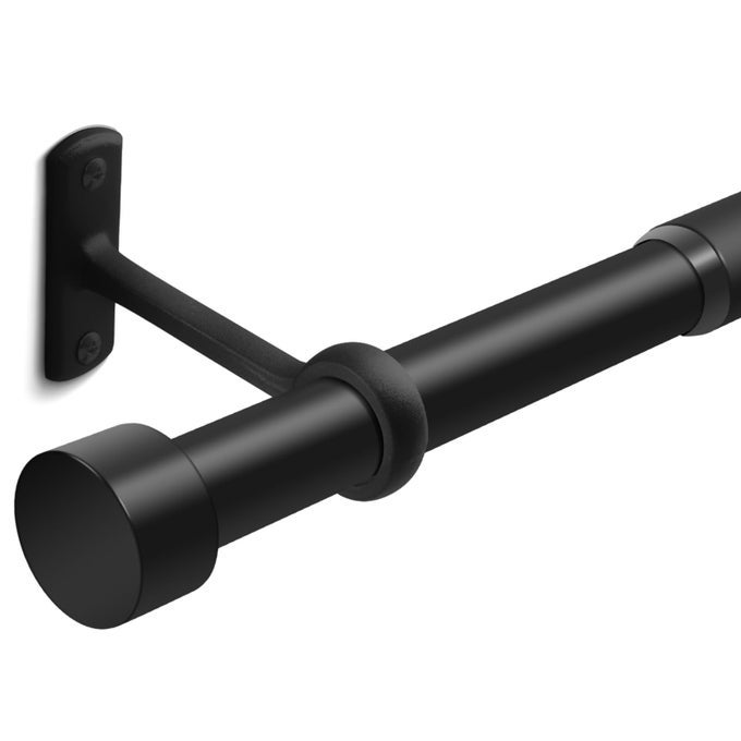 1 INCH CURTAIN RODS FOR WINDOWS 32 TO 48 INCH BLACK RUSTIC CURTAIN ROD SET MODERN DESIGN DRAPERY TUBES WITH BRACKETS ROOM DIVIDER FOR INDOOR AND OUTDOOR