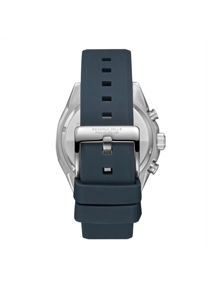 بيفرلي هيلز بولو كلوب BEVERLY HILLS POLO CLUB BP3730X.366 Men's Multi Function Display Watch & Silicone Strap Blue