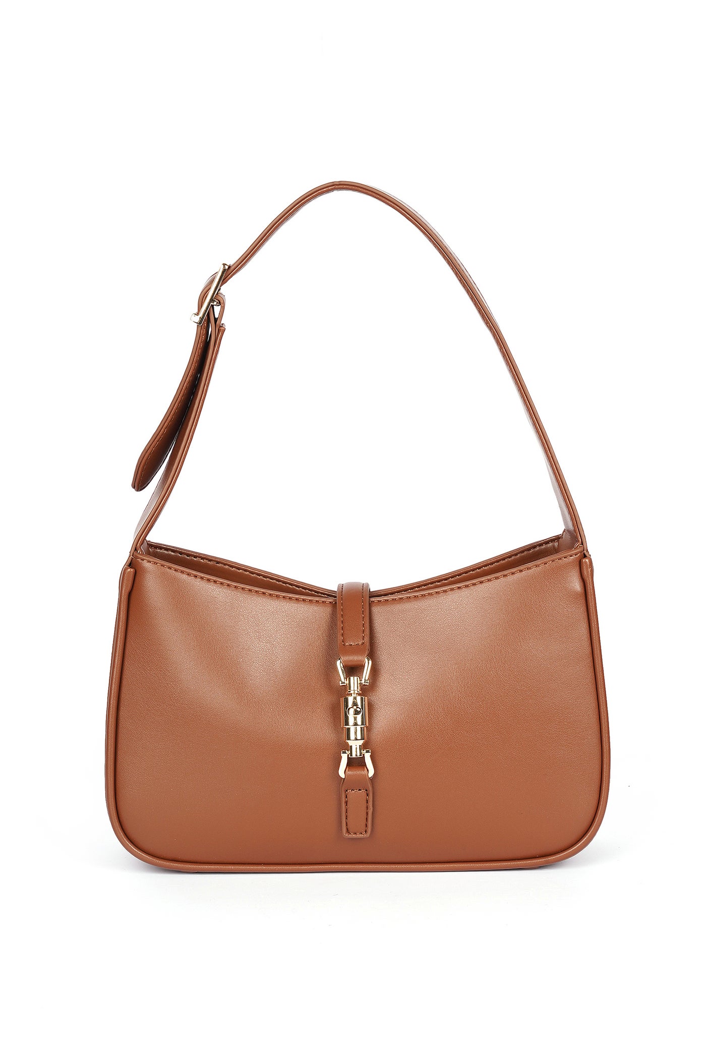 حقيبة كتف جلد صناعي بحزام طويل