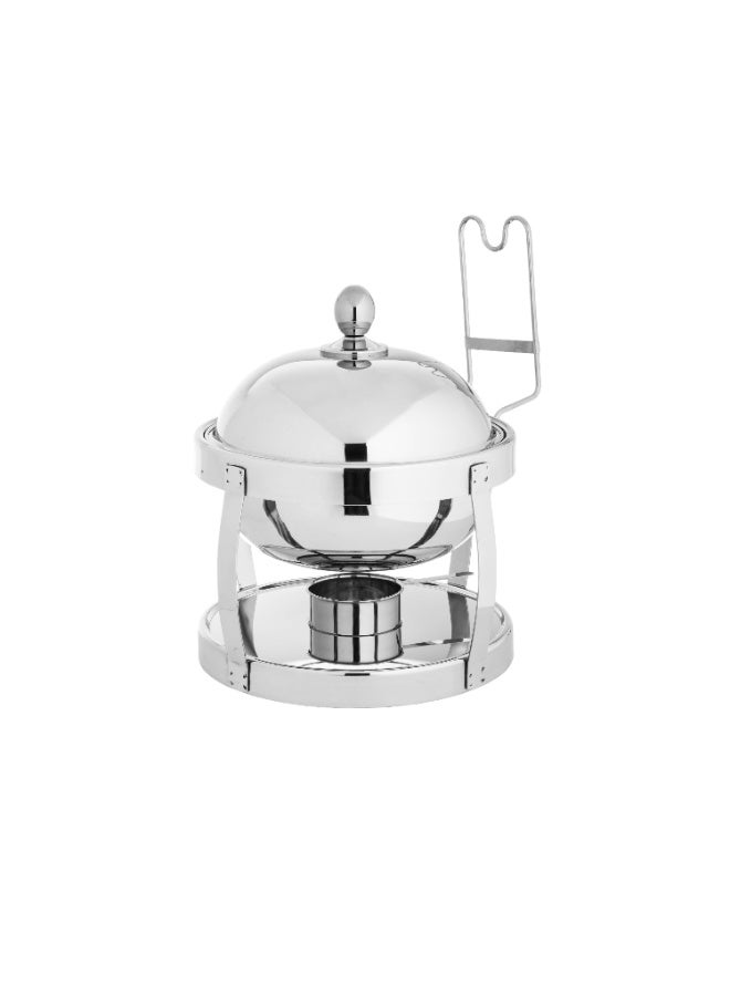 Maxima Round Stainless Steel Chaffing Dish with Lid 4 Liter - Image 2