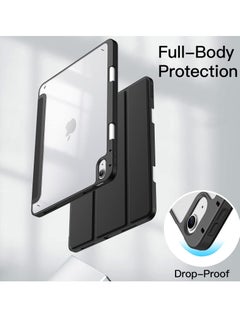 Jetech Case for iPad 10 10.9 Inch 2022 Model, 10th Generation with Pencil Holder Clear Transparent Back Shell Slim Stand Shockproof Tablet Cover Auto Wake Sleep Black  - Image 3