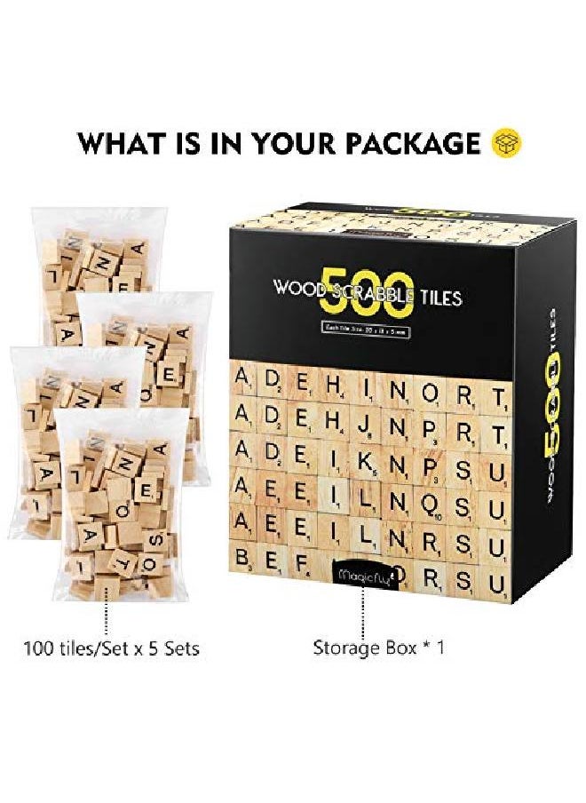 Magicfly Wood Letter Tiles Magicfly Wooden Scrabble Tiles Az Capital Letters For Crafts Spellingscrabble Crossword Game  - Image 5