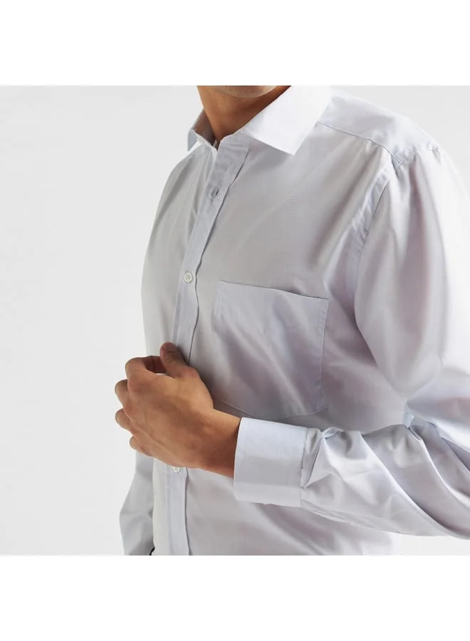 Splash FAV Solid Shirt with Pocket and Long Sleeves