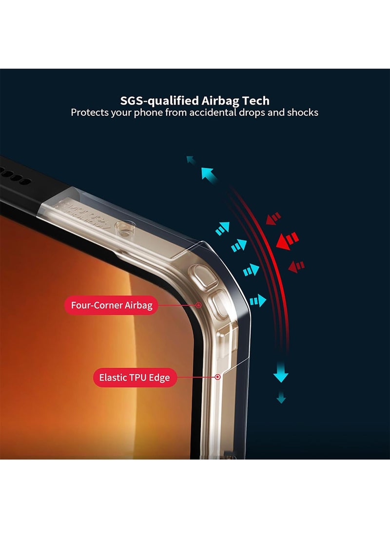 Adando Case Compatible with Honor Magic 8 Pro, with Strong Magnetic Kickstand, Droproof, Sweat-Proof, Fingerprint-Proof, Shockproof Protective Phone Case Fits Honor Magic 8 Pro (Black) - Image 4