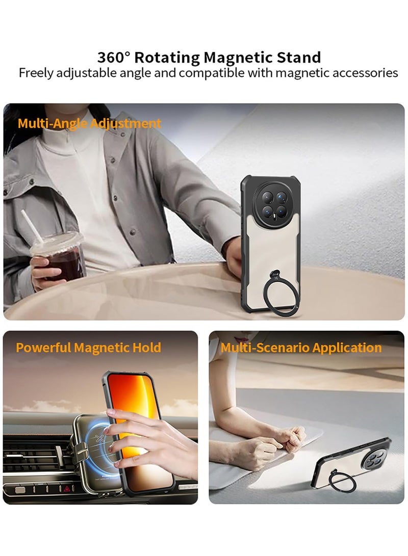 Adando Case Compatible with Honor Magic 8 Pro, with Strong Magnetic Kickstand, Droproof, Sweat-Proof, Fingerprint-Proof, Shockproof Protective Phone Case Fits Honor Magic 8 Pro (Black) - Image 2