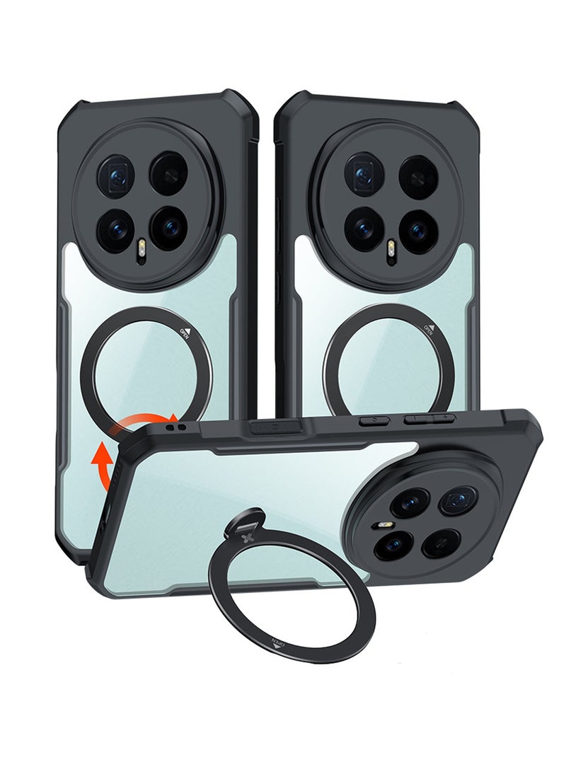 Adando Case Compatible with Honor Magic 8 Pro, with Strong Magnetic Kickstand, Droproof, Sweat-Proof, Fingerprint-Proof, Shockproof Protective Phone Case Fits Honor Magic 8 Pro (Black) - Image 1