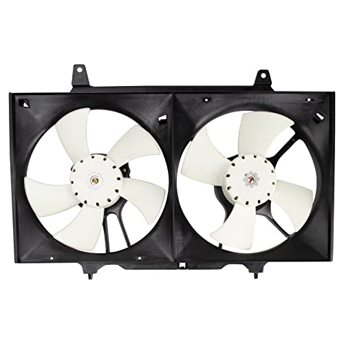 TRQ Radiator Dual Cooling Fan Assembly Compatible with 1993-1997 Nissan Altima NI3115104 - Image 1