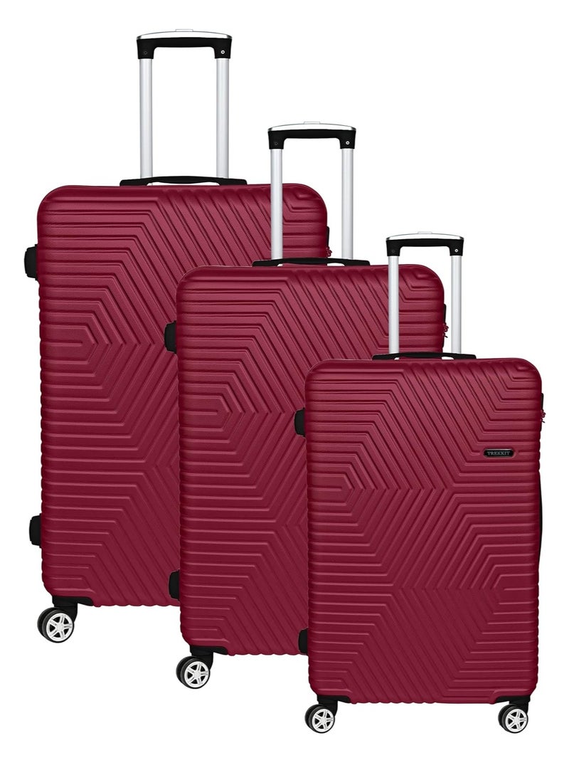 TrekKit Lightweight Luggage Set of 3 Bag - 3 Sizes Hardshell Suitcase Spinner Luggage for Travel | ABS Luggage with 4 Spinner Wheels (Red, Set of 3) - pzsku/Z1CBEFFAFAB39C4A9445FZ/45/_/1737589544/ea5703d5-fe4e-4fff-89d2-a23a893aff27