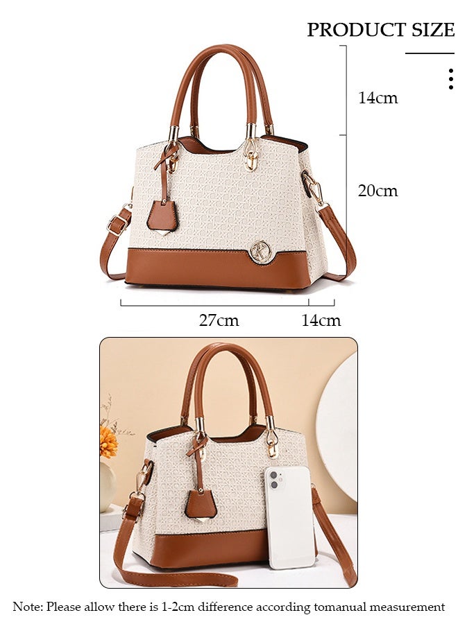 DUNISO Vintage Faux Leather Tote Bag for Women Large Capacity Shoulder Handbag Designer Satchel Crossbody Bag with Detachable Strap Everyday Use Gift - Image 2