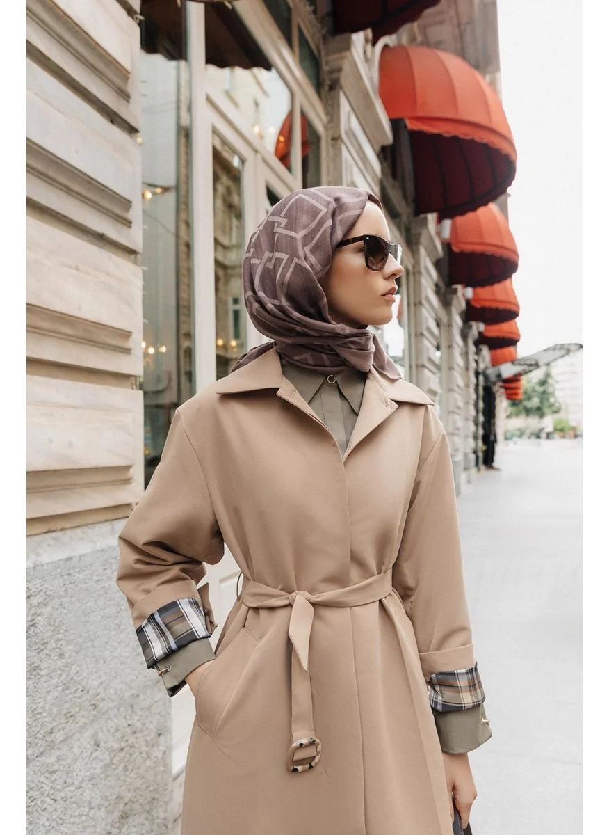 ARMINE Trench Coat with Opened Sleeves and Iron Traces 24K7515 Camel