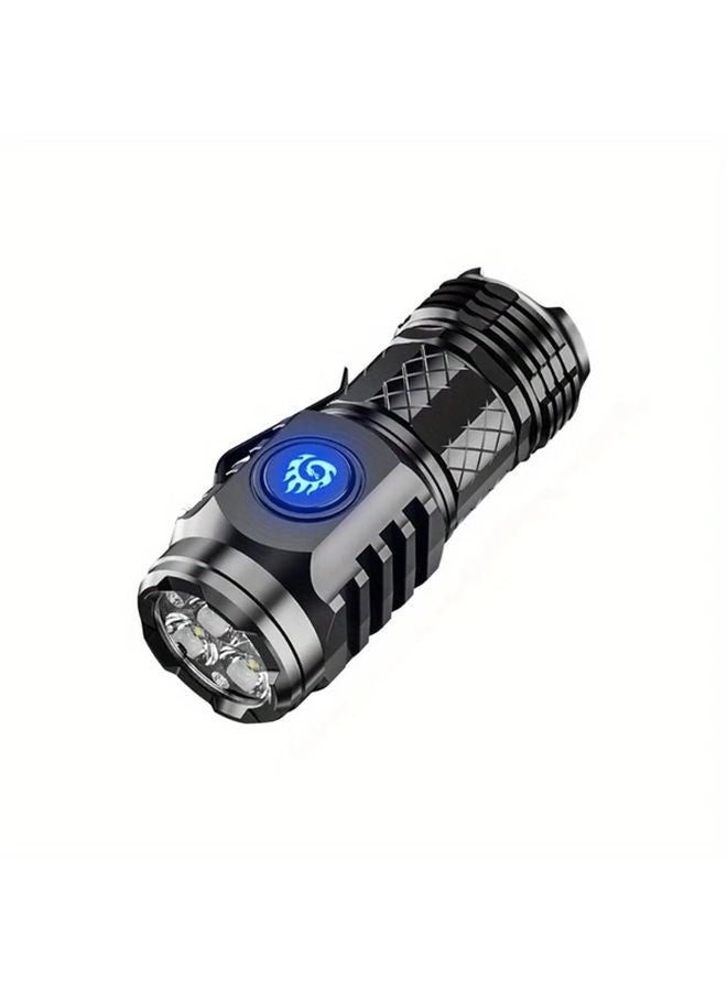 Black Super Bright Rechargeable Mini Flashlight Portable Lighting Strong Light - Image 1